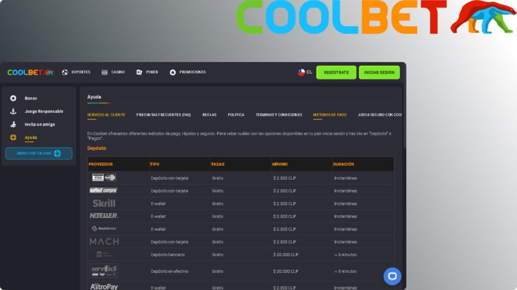 metedos do pago coolbet