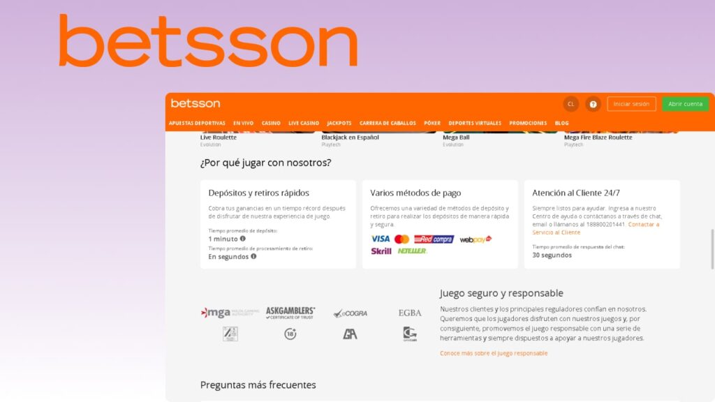 Betsson Depositar dinero
