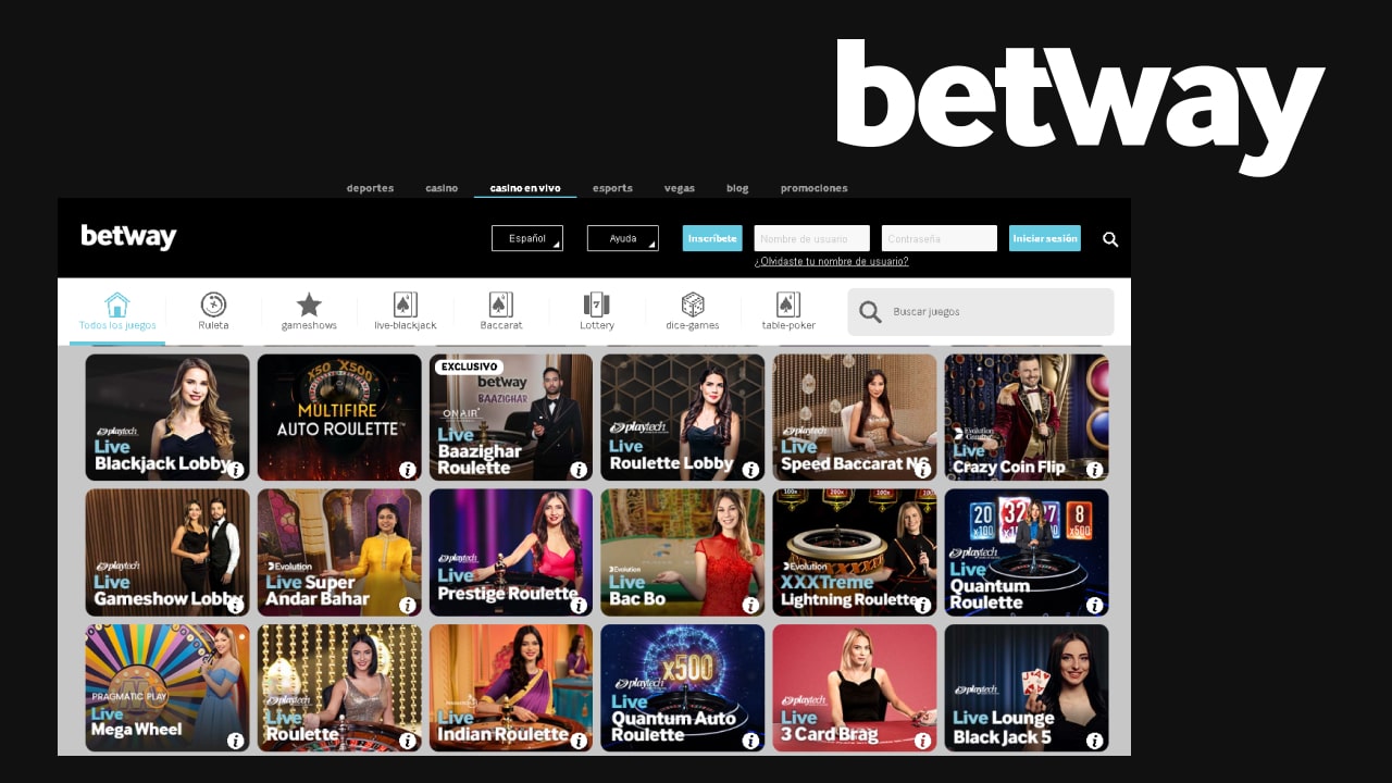 Betway casino en vivo