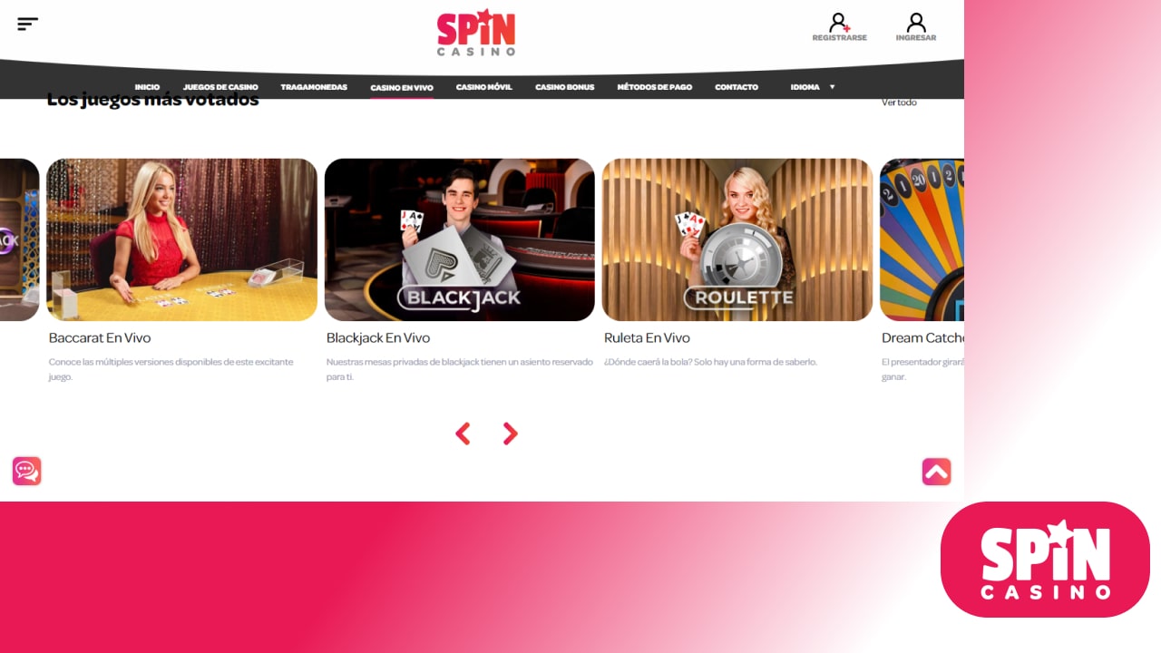 Spin Casino en vivo